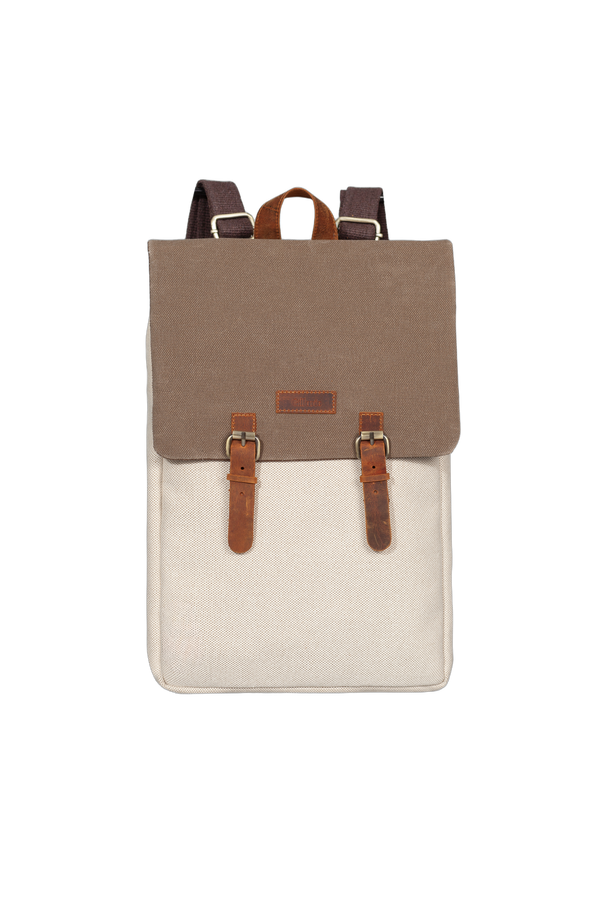 Gillario DESIGN02 15.6 Inch Bej Kanvas (Vizon Kapak) Laptop Sırt Çantası - Görünüm 1