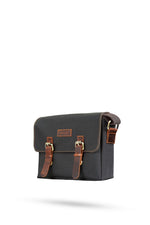 Gillario Design 01 Kanvas - Deri Dark Siyah Postacı Çanta - Görünüm 4