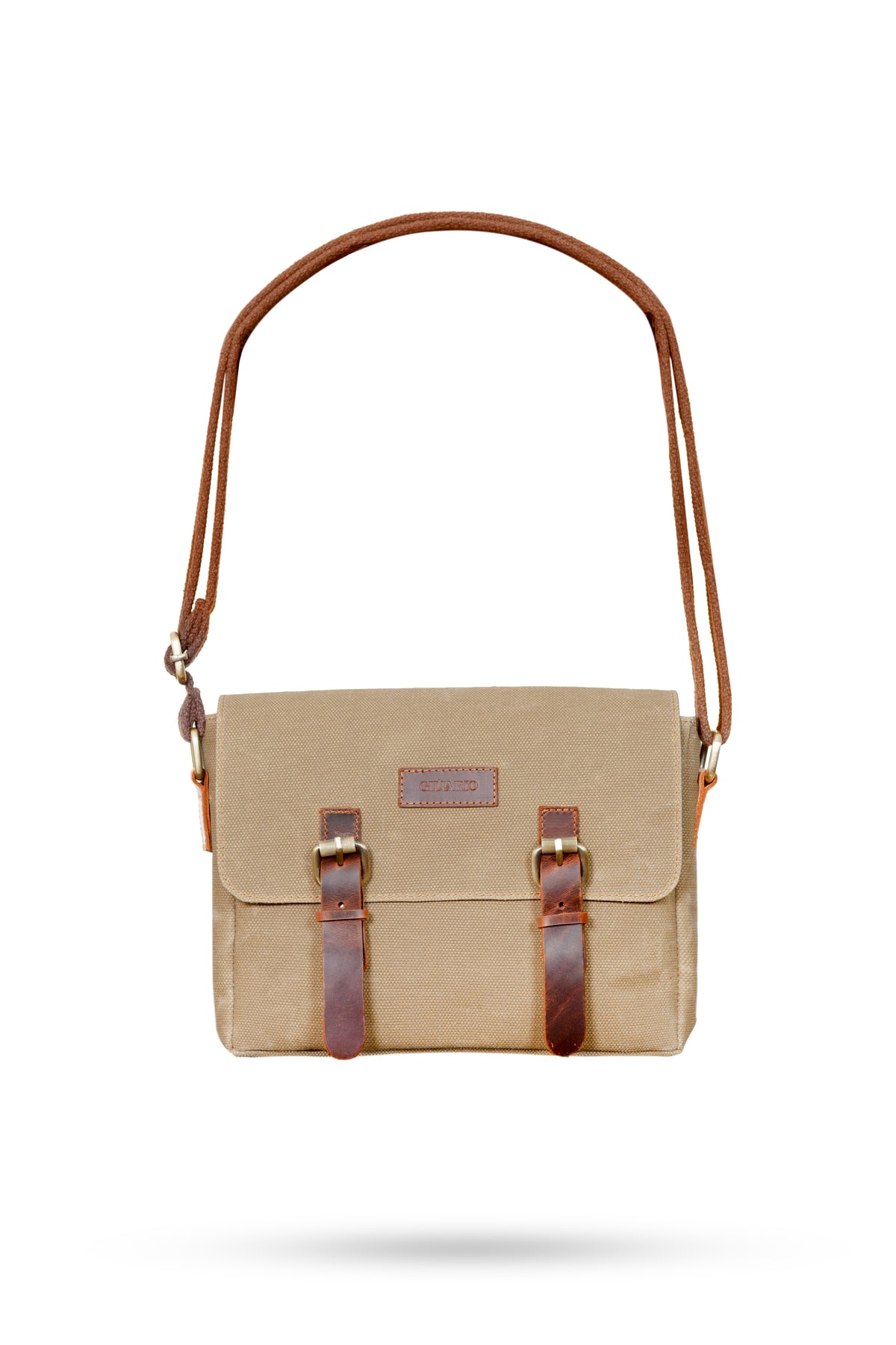 Gillario Design 01 Kanvas - Deri Camel Postacı Çanta - Görünüm 1