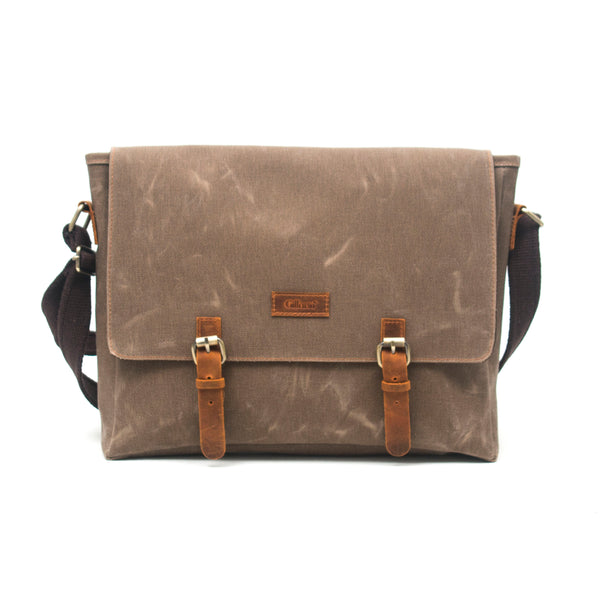 Gillario Design03 Kanvas-Deri Koyu Vizon 15.6 Inch Postacı Laptop Çantası - Görünüm 1