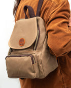 Gillario Design 04 Kanvas Kumaş - Deri Kadın Camel Sırt Çantası - Görünüm 5