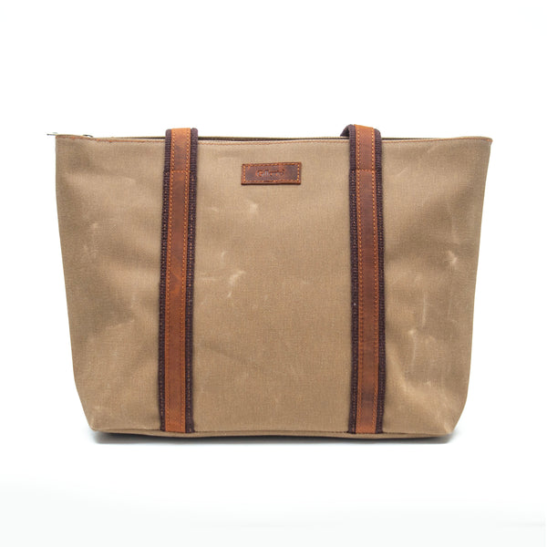 Gillario Design 05 Mumlu Kanvas Kumaş - Deri Kadın Camel Omuz Çanta - Görünüm 1