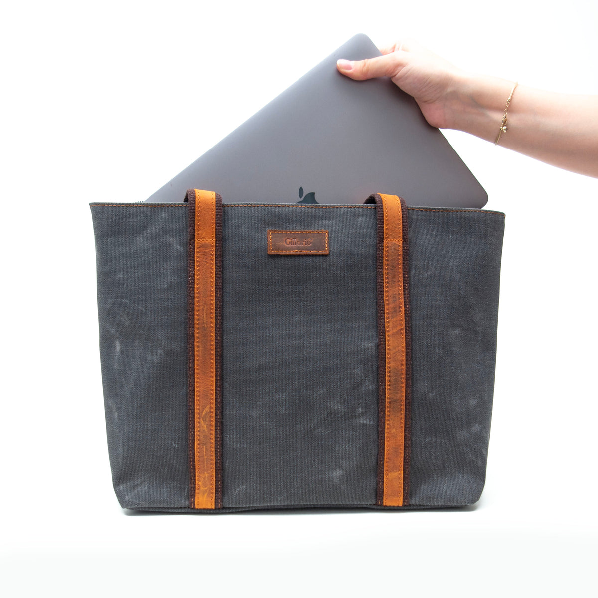 Gillario Design 05 Kanvas Kumaş - Deri Kadın Siyah Omuz Çanta - Görünüm 4