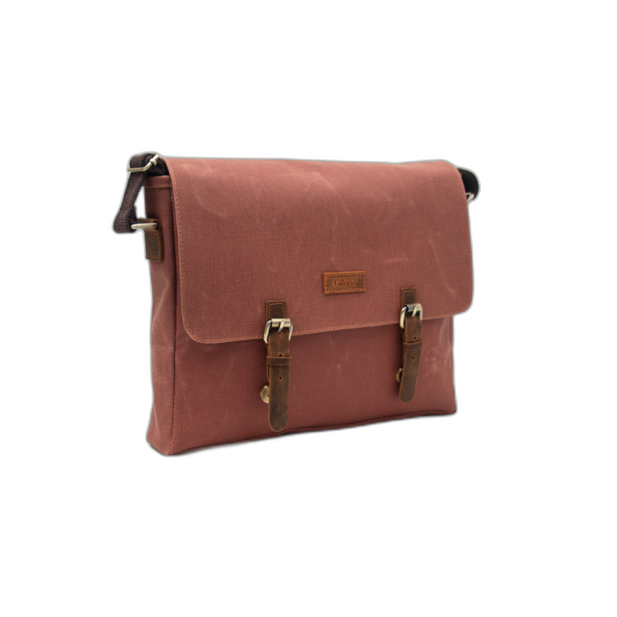 Gillario Design03 Kanvas Deri Kiremit 15.6 Inch Postacı Laptop Çantası - Görünüm 2