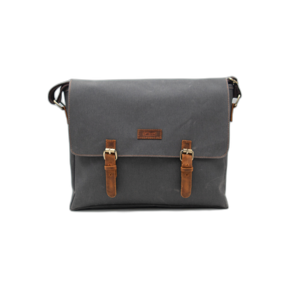 Gillario Design03 Kanvas Deri Füme 15.6 Inch Postacı Laptop Çantası - Görünüm 1