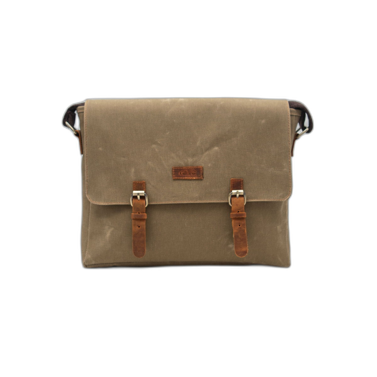 Gillario Design03 Kanvas Deri Camel 15.6 Inch Postacı Laptop Çantası - Görünüm 1