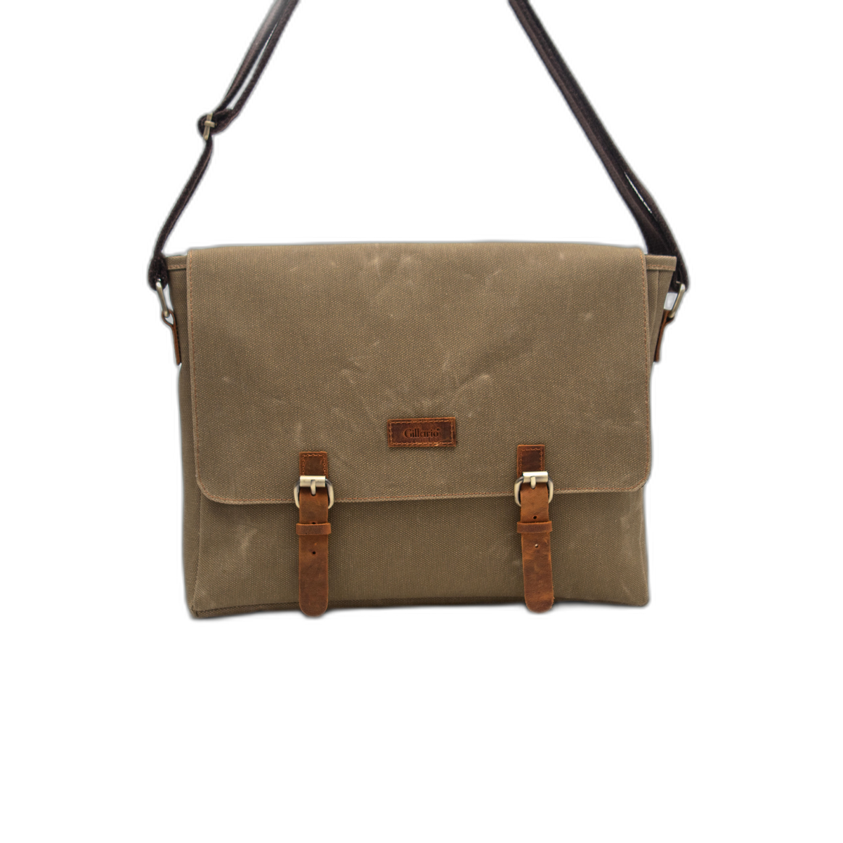 Gillario Design03 Kanvas Deri Camel 15.6 Inch Postacı Laptop Çantası - Görünüm 3