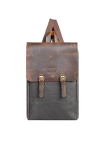 Gillario DESIGN02 15.6 Inch Siyah Kanvas (Deri Kapak) Laptop Sırt Çantası - Görünüm 1