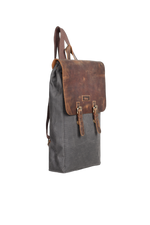Gillario DESIGN02 15.6 Inch Siyah Kanvas (Deri Kapak) Laptop Sırt Çantası - Görünüm 2