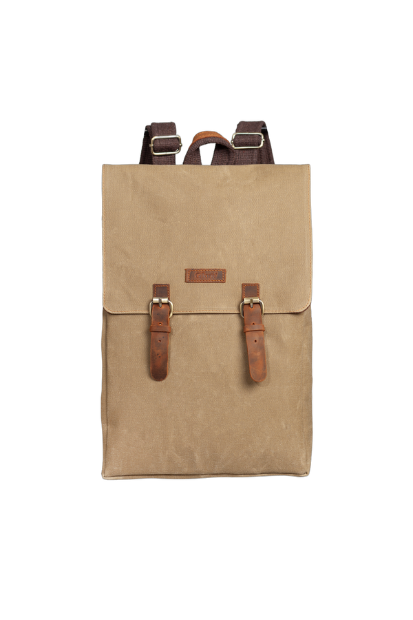 Gillario DESIGN02 15.6 Inch Camel Kanvas Laptop Sırt Çantası - Görünüm 1