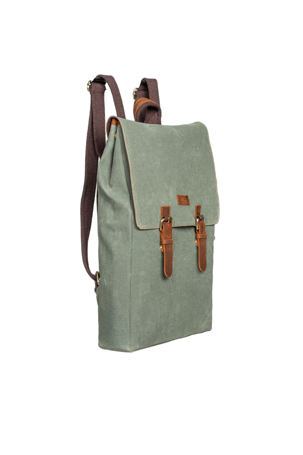 Design 02 15.6 Inch Haki Yeşil Kanvas Laptop Sırt Çantası