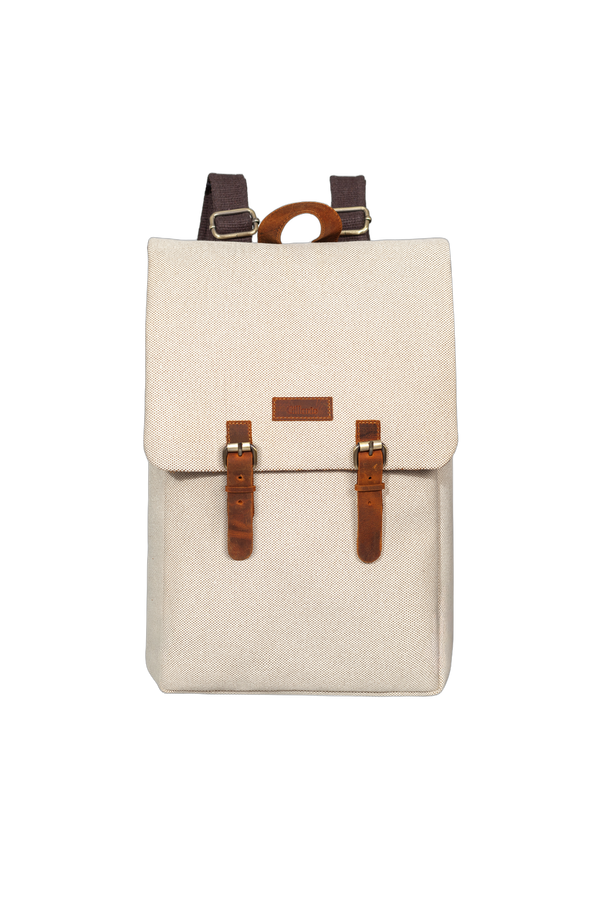 Gillario DESIGN02 15.6 Inch Bej Kanvas Laptop Sırt Çantası - Görünüm 1